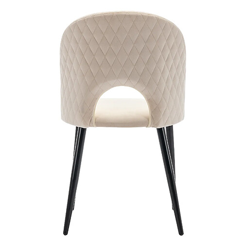 STILVORA Chaise de salle a manger 47/44/84 cm beige en velours avec pieds reglables