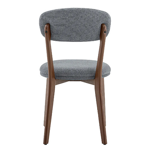 STILVORA Lot de 2 chaises de salle à manger 48,5/55,5/84 cm grises en lin confortables