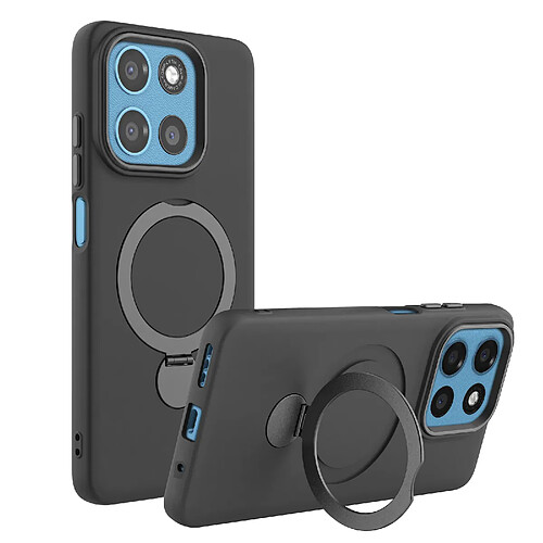 Avizar Coque pour Moto G17 / G17 Power avec Anneau MagSafe Pliable et Rotatif Noir