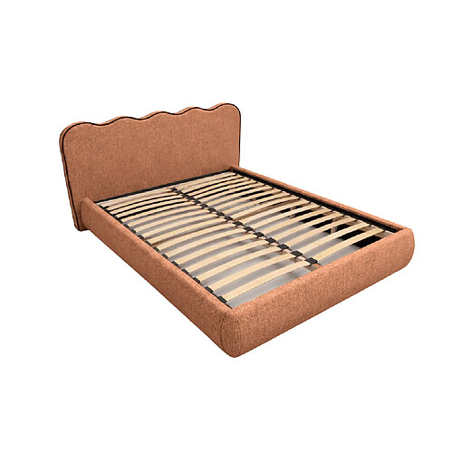 Casanova Lit tissu lisse 180x200cm Terracotta
