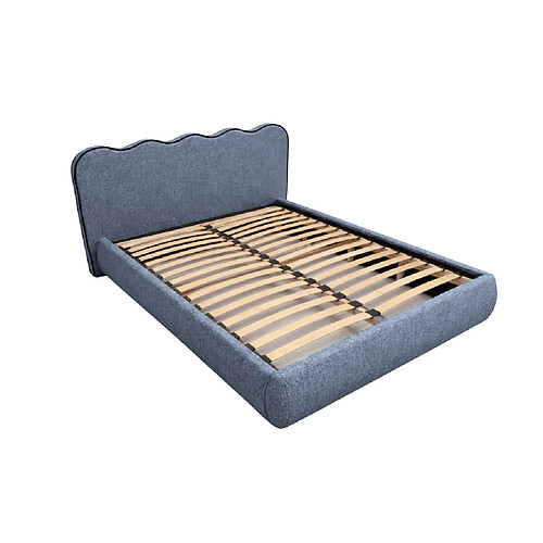 Casanova Lit tissu lisse 160x200cm Bleu