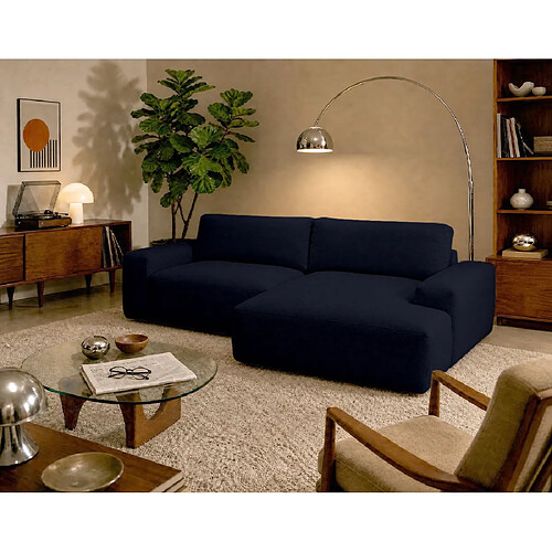 Bestmobilier Tama - Canapé d'angle droit 4 places convertible avec coffre en tissu