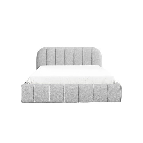 Casanova Lit coffre tissu texturé 200x200cm Gris clair