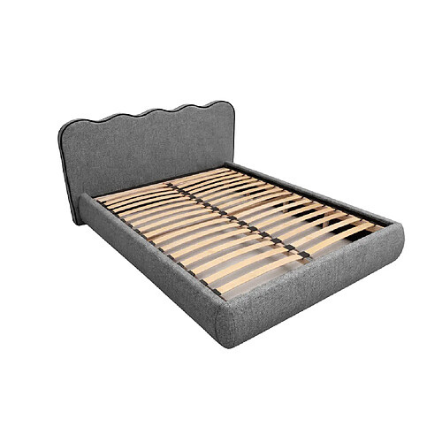 Casanova Lit tissu lisse 160x200cm Gris foncé