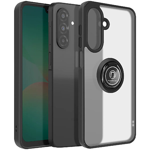Avizar Coque pour Galaxy A27 Protection Bi-matière avec Anneau Rotatif Noir