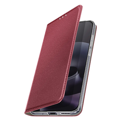 Avizar Étui pour Moto G87 avec Porte-carte Magnétique et Fonction Support Vidéo Bordeaux