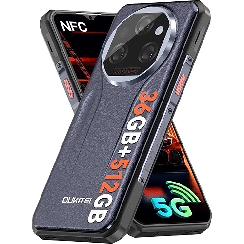 Smartphone robuste 5G OUKITEL WP39 Pro batterie 11000mAh 36Go+512Go écran 6,6" FHD bleu
