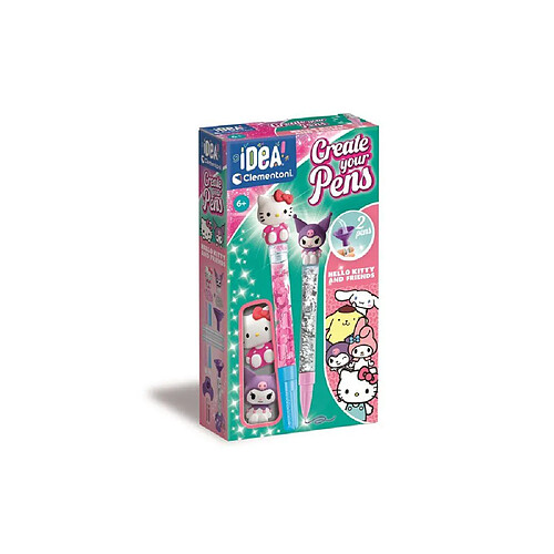 Clementoni Hello Kitty & Kuromi - Set de 2 stylos à assembler - Paillettes