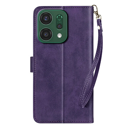 Avizar Étui Portefeuille pour Oppo Reno 14 / 14F / 14 FS avec Dragonne Violet foncé