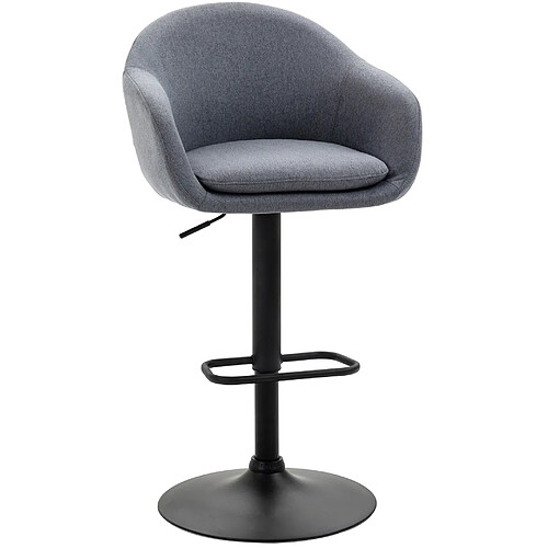 STILVORA Tabouret de bar 54/54/112 cm gris foncé en acier réglable et pivotant