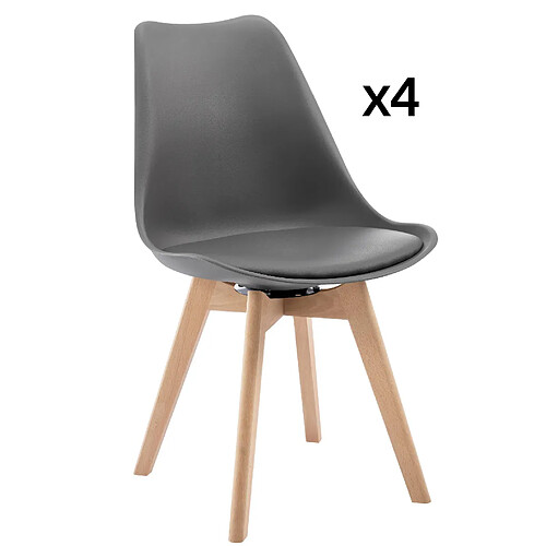 STILVORA Chaise de salle à manger 40,5/40,5/83 cm grise en similicuir pivotante