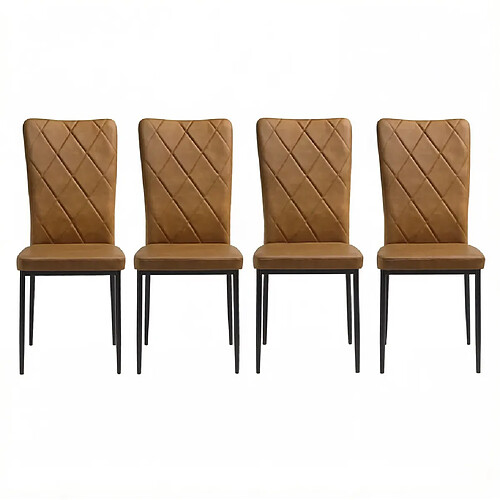 STILVORA Chaise de salle à manger 42/59/94,5 cm marron en similicuir avec dossier haut
