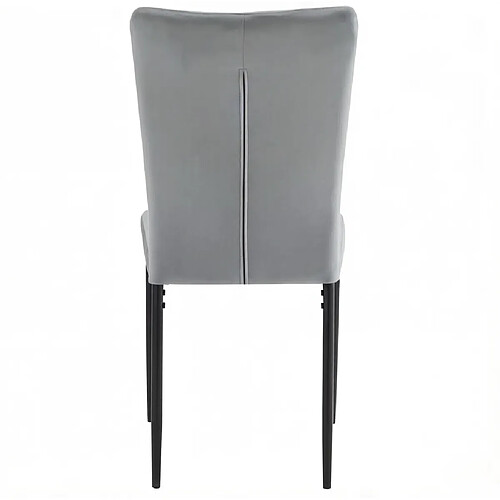 STILVORA Chaise de salle à manger 42,5/40/94,5 cm gris foncé en velours lot de 4