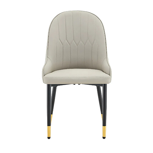 STILVORA Chaise 47,3/44/91 cm noir et gris chaud aus métal et cuir PU dossier éclair