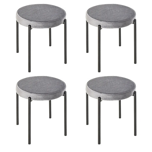 STILVORA Tabourets de salle à manger 41,5/41,5/46 cm gris foncé en acier empilables