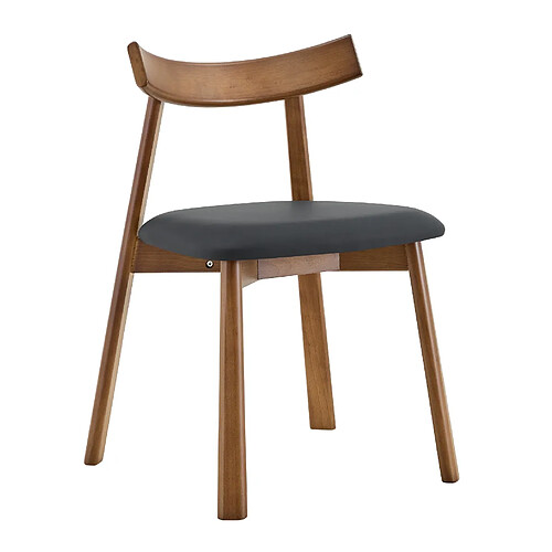 STILVORA 2 chaises de salle à manger 46,3/45/49 cm noires en bois d'hévéa ergonomiques