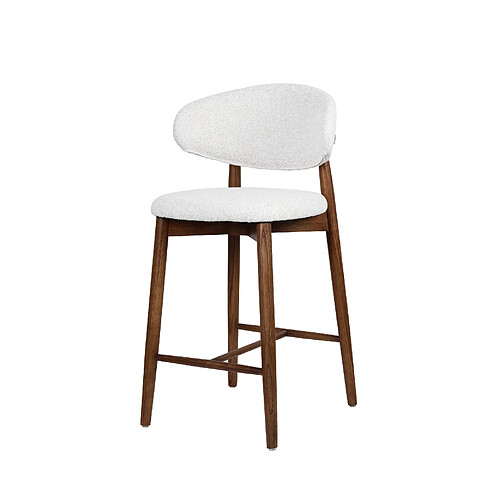 STILVORA Chaise de bar 68 cm noyer en bois massif avec assise confortable