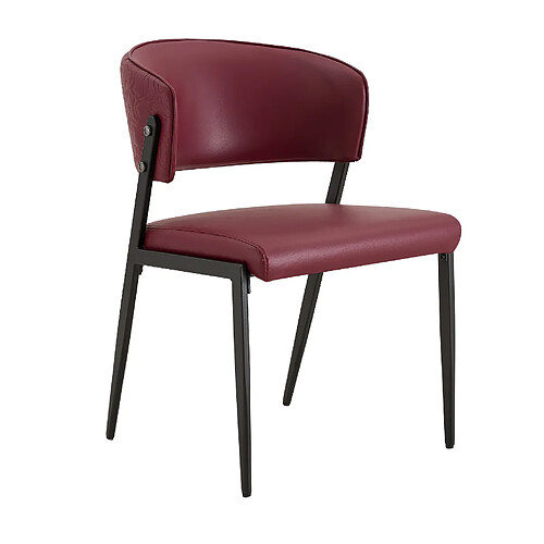 STILVORA Chaise de salle à manger 47/51/78 cm rouge en PU avec dossier ergonomique