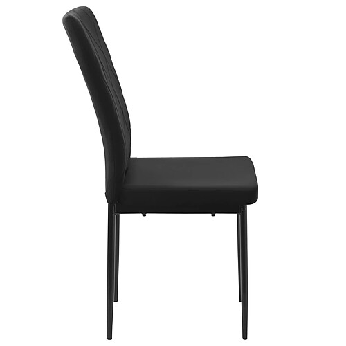 STILVORA Chaise de salle à manger 42/59/94,5 cm noire en métal et velours lot de 4