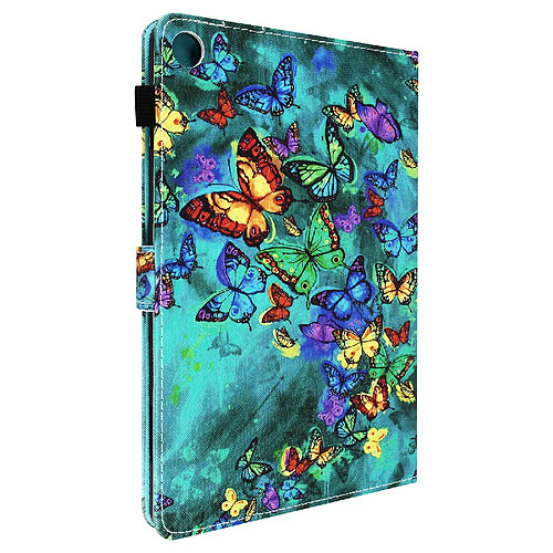 Avizar Étui pour Lenovo Tab M10 Gen 3, Portefeuille avec Clapet Magnétique, Papillon Multicolore