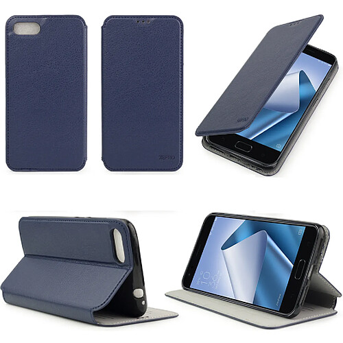 Xeptio Étui en similicuir avec support Asus Zenfone 4 MAX ZC520KL - Bleu