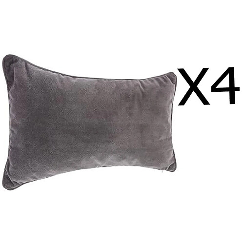 Pegane Lot de 4 Coussins Rectangulaires - Gris Foncé