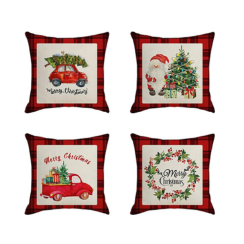 P35 Taie d'oreiller Santa Claus (4pcs) 45x45cm