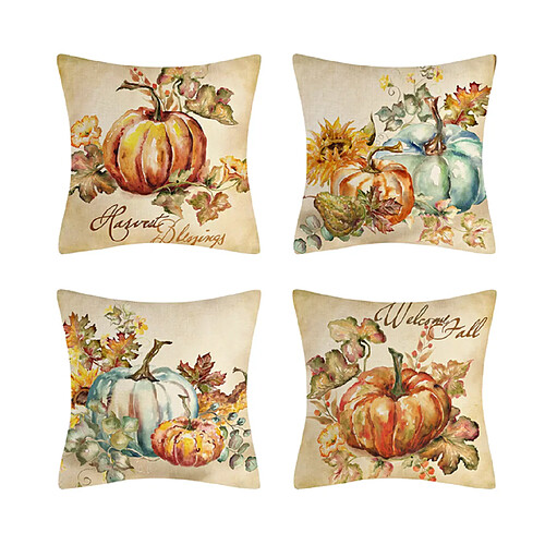 P79 4PCS Taie d'oreiller Thanksgiving