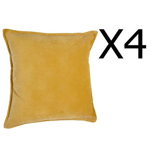pegane Lot de 4 Coussins - Ocre - 45x45CM
