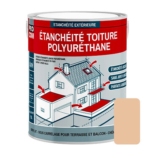 PRO COM Étanchéité Toiture Polyuréthane 3.5 Kg Beige