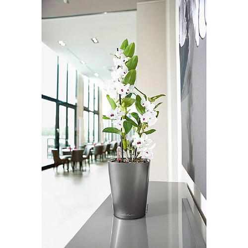 Pot de fleurs rond en plastique - Anthracite