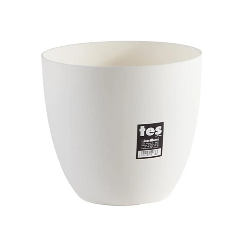 Plastiken Pot de fleurs rond - Blanc