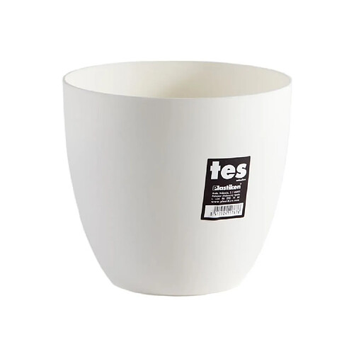 Plastiken Pot de fleurs rond - Blanc
