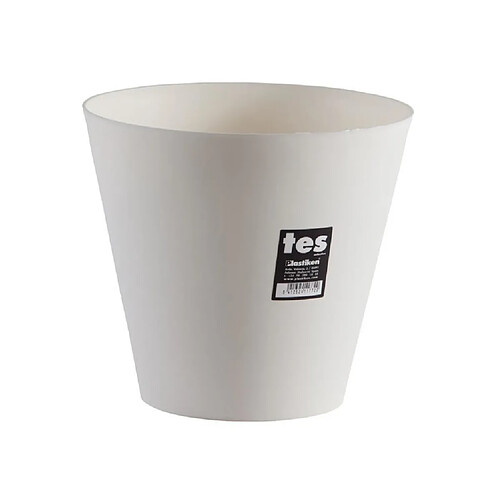 Plastiken Pot de fleurs rond - Blanc