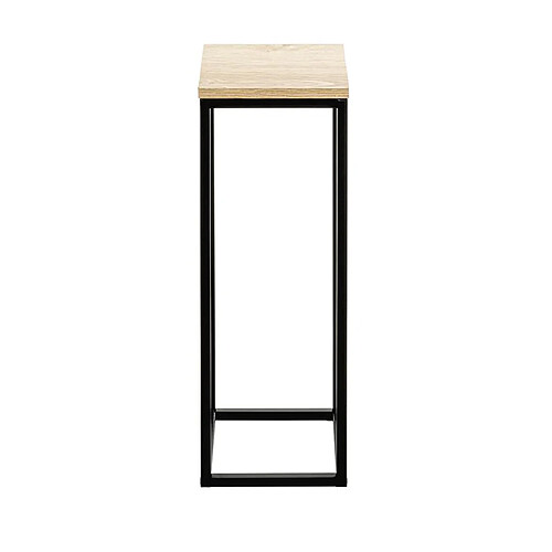 Pegane Support de jardinière carré - Chêne et noir