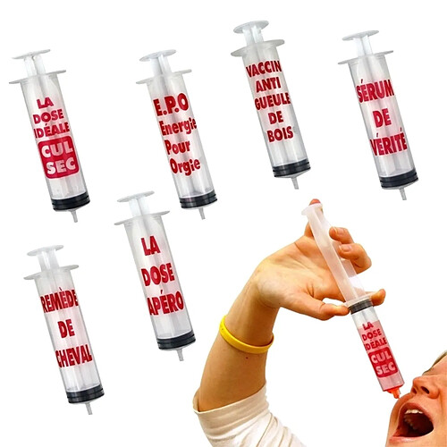 Totalcadeau Verres à shot seringues (lot de 6)