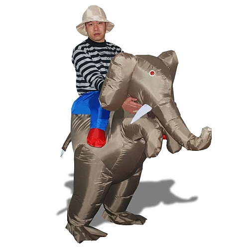 Totalcadeau Déguisement explorateur sur éléphant gonflable