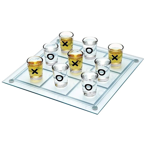 Totalcadeau Plateau Morpion à Shooters - Verre