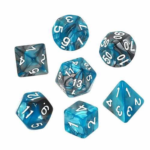 Rebel Jeu de dés RPG - Bleu acier bicolore