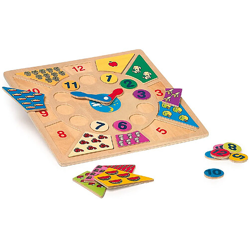 Small Foot small_foot Horloge éducative en bois