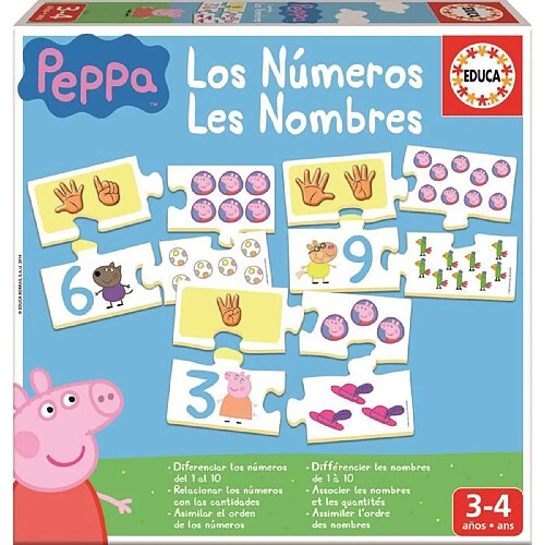 Educa Borras Peppa Pig jeu éducatif nombres