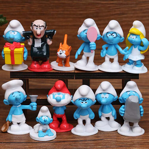 Figurines Les Schtroumpfs manga et anime - Lot de 12