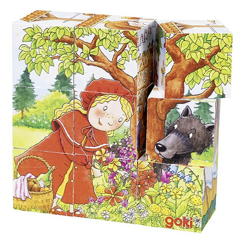 Goki Puzzle de cubes contes en bois