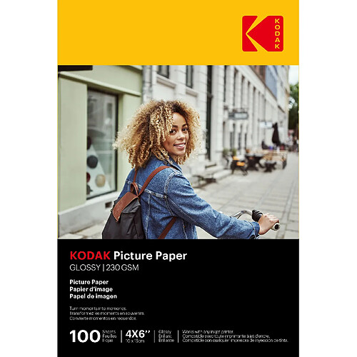 Kodak Papier Photo Brillant - A6 - 100 Feuilles