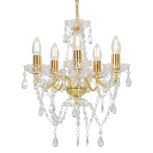 VidaXL Lustre Cristal Doré
