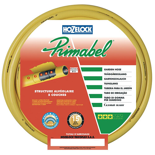 Tuyau d'arrosage souple multicouche d19 mm x 50 m - jaune - 194255 - Primabel - TRICOFLEX