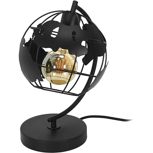 The Home Deco Factory THDF Lampe en métal noir Globe à poser