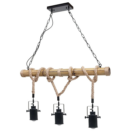Decoshop26 Suspension bambou métal – Noir