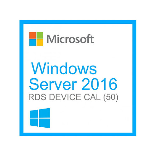 Microsoft Windows Server 2016 Remote Desktop Services (RDS) 50 device connections CAL - Clé licence à télécharger - Livraison rapide 7/7j