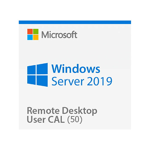 Microsoft Windows Server 2019 Remote Desktop Services (RDS) 50 user connections CAL - Clé licence à télécharger - Livraison rapide 7/7j
